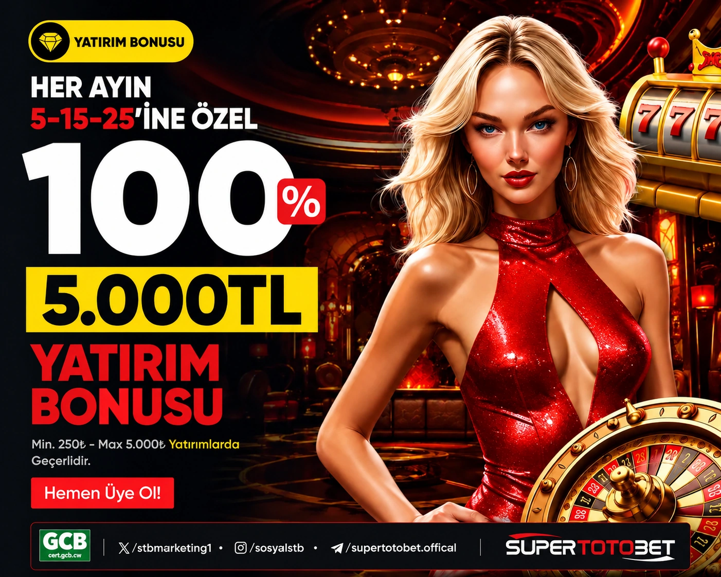 SüperTotoBet Aylık %100 Yatırım Bonusu